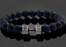Pulseira Unissex Pedra Vulcânica Preta Fosca - LavaShield
