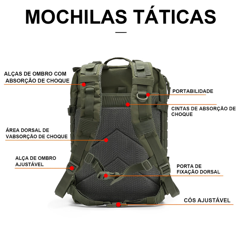 Mochila Impermeável, 45L, Aventuras - Tática Militar