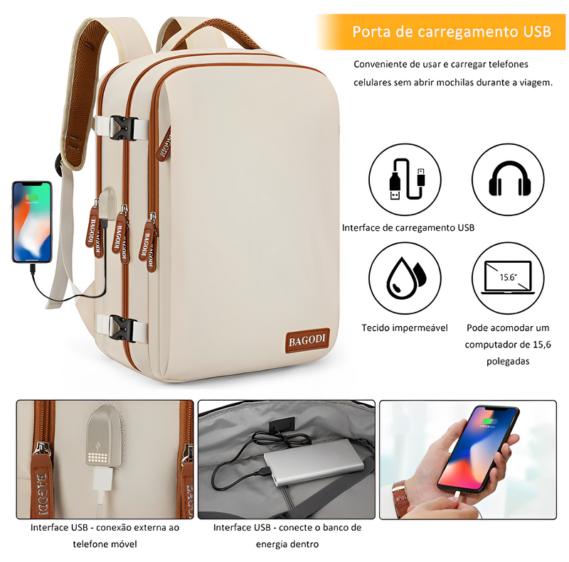 Mochila de Viagem Bagagem de Bordo - Bagodi