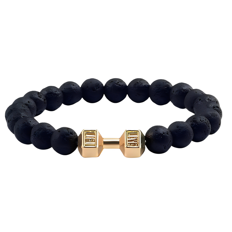 Pulseira Unissex Pedra Vulcânica Preta Fosca - LavaShield