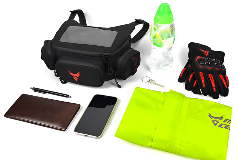 Bolsa de Guidão Impermeável com Tela Touch para Motociclistas