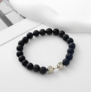 Pulseira Unissex Pedra Vulcânica Preta Fosca - LavaShield