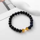 Pulseira Unissex Pedra Vulcânica Preta Fosca - LavaShield