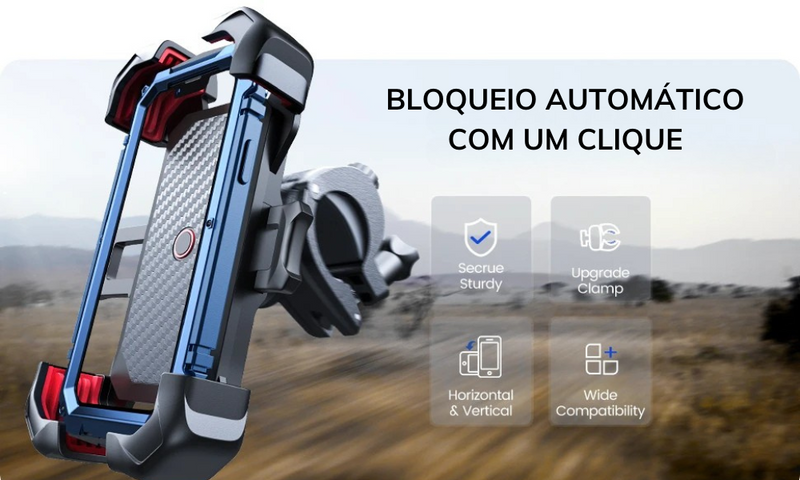 Suporte de Celular para Motocicleta Joyroom 360° - Universal, Antichoque e Rotativo